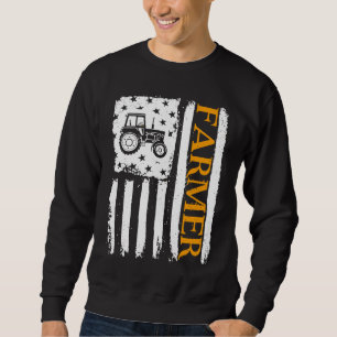Sudadera Cultivo Patriótico con Tractor Granjero Bandera EE