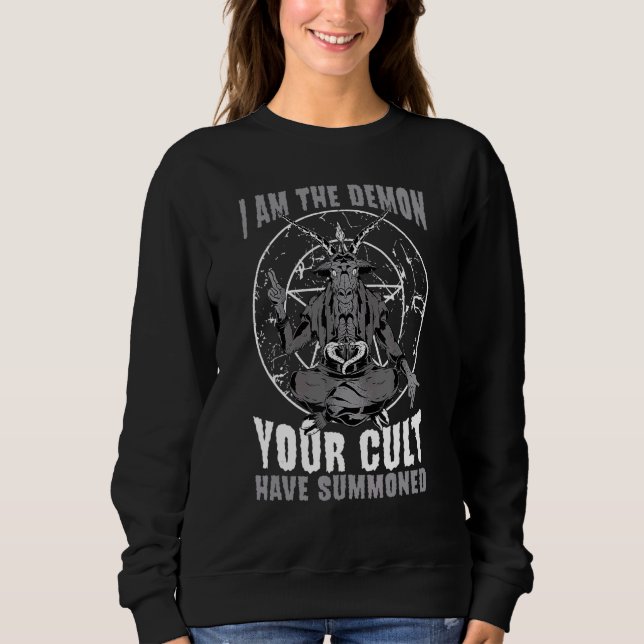Sudadera Culto de cabra de Baphomet Yo Soy El Demonio Que T (Anverso)