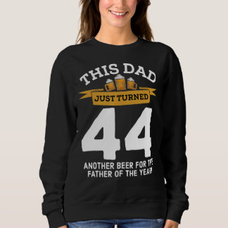 Sudadera Cumple 44 años tomando cerveza papá 44º cumpleaños