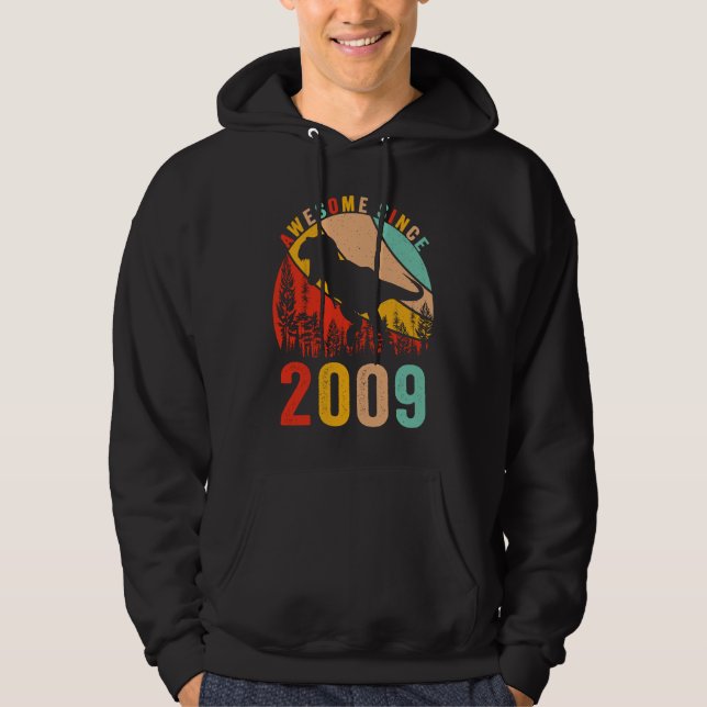 Sudadera Cumpleaños 14 Dinosaurio T Rex Niños Retro Increíb (Anverso)