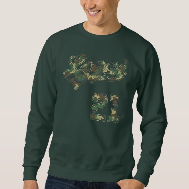 Sudadera Cumpleaños 21 legales del camuflaje 21ro (Anverso)