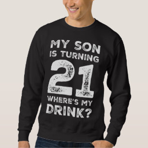Sudadera Cumpleaños 21 para papá mamá hijo de 21 años de ed