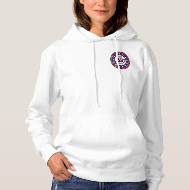 Sudadera Cumpleaños 250 de América con bandera de EE. UU. (Anverso)