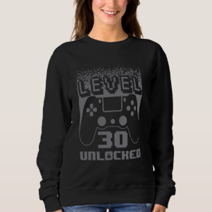Sudadera Cumpleaños 30 para hombres nivel 30 desbloqueado j