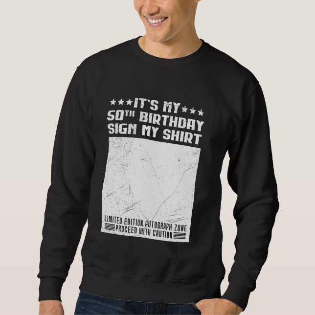 Sudadera Cumpleaños 50 años es mi invitado de Rótulo de cum (Anverso)