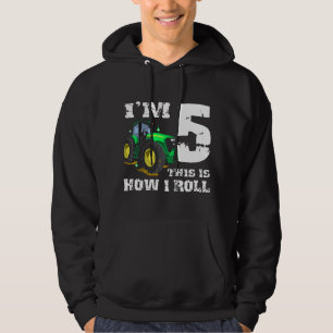 Sudadera Cumpleaños 5 granja patio tractor regalo gif