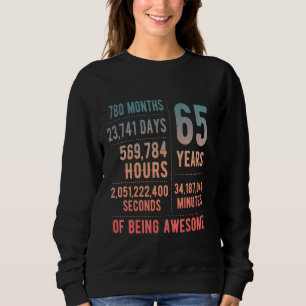 Sudadera Cumpleaños 65 Hombres Mujeres Divertido 65 Años