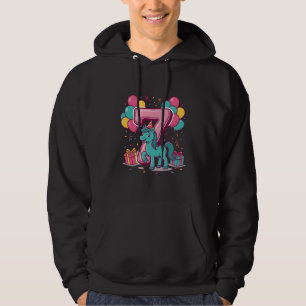 Sudadera Cumpleaños 7 del caballo Diseño de pony lindo vect