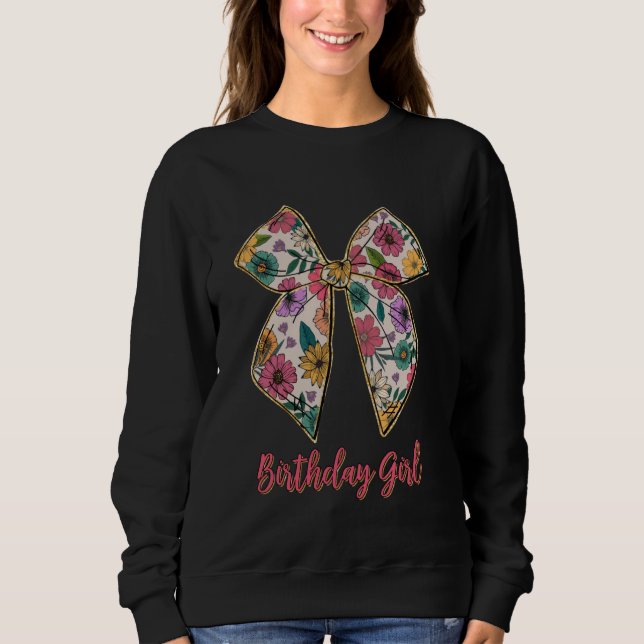 Sudadera Cumpleaños Chica Coquette Aesthetic Pink Bow Cumpl (Anverso)