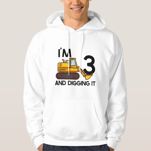 Sudadera Cumpleaños con tema de construcción para niños var (Anverso)