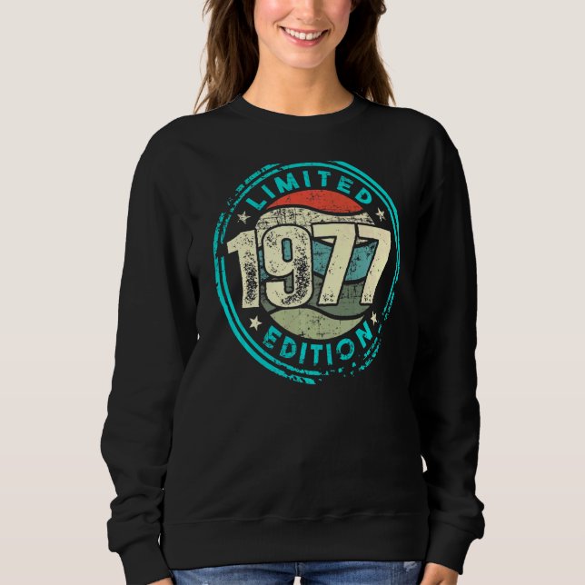Sudadera Cumpleaños con y nacido en la cosecha de 1977 (Anverso)