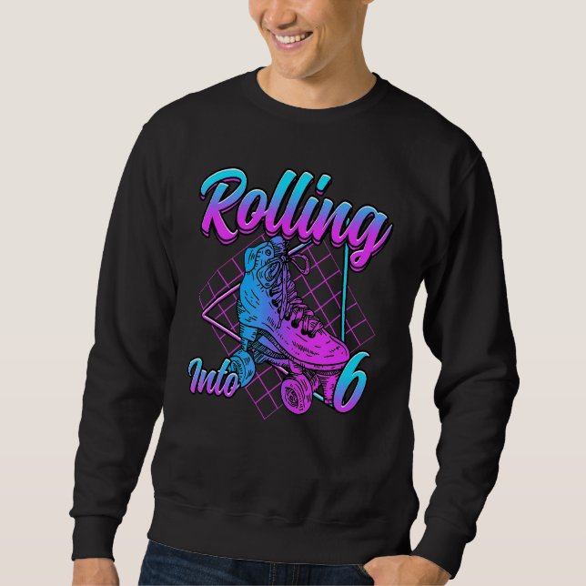 Sudadera Cumpleaños de 6 Roller Skate (Anverso)