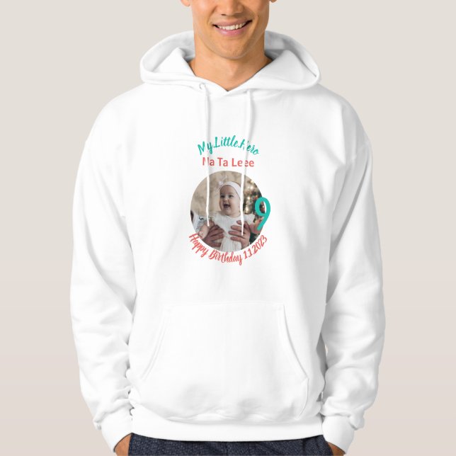 Sudadera Cumpleaños de bebé personalizado con personalizado (Anverso)