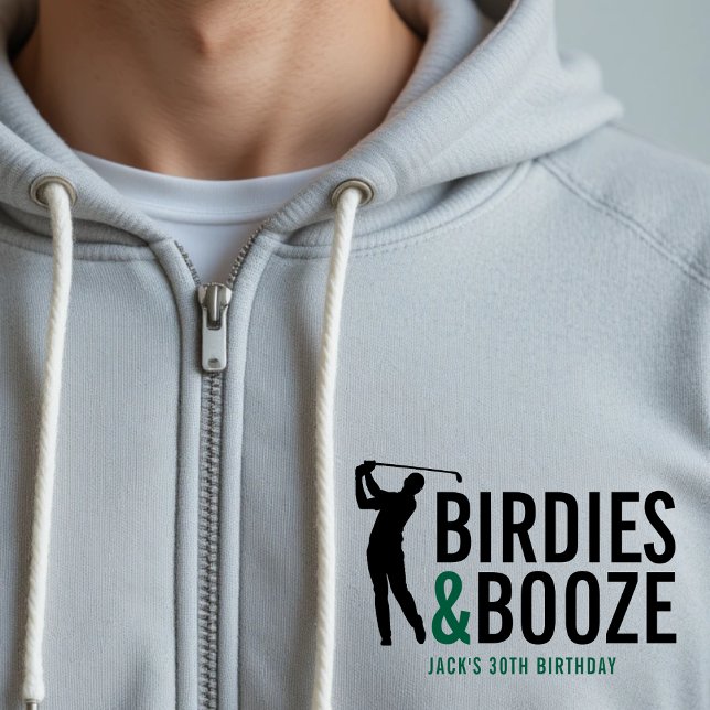 Sudadera Cumpleaños de miembro del club de golf para adulto (Birdies & Booze Adult Golf Club Member Birthday Hoodie
)
