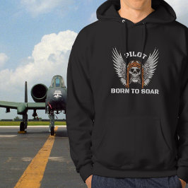 Sudadera Cumpleaños de piloto esqueleto gótico nacido para 