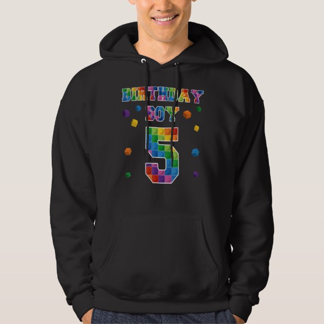 Sudadera Cumpleaños De Un Niño 5 Años Aniversario Edificio  (Anverso)