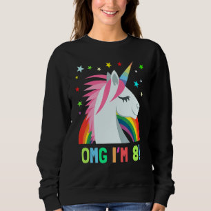Sudadera Cumpleaños De Unicornio Para Niño Chica De 8 Años 