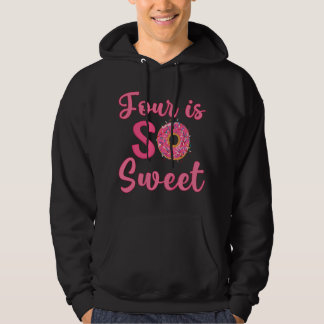 Sudadera Cumpleaños del 4º Donut Fiesta de cuatro años dulc