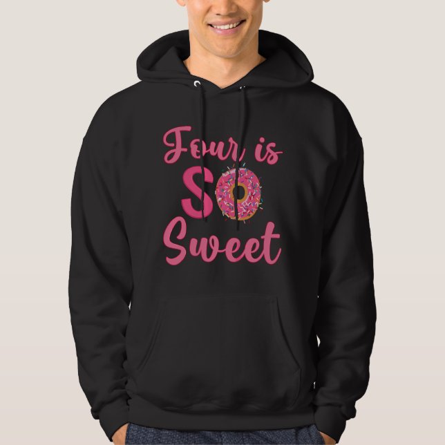 Sudadera Cumpleaños del 4º Donut Fiesta de cuatro años dulc (Anverso)