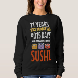 Sudadera Cumpleaños diciendo 11 años nuevos como el lema de