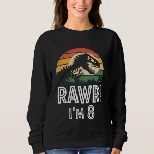 Sudadera Cumpleaños Dinosaurio RAWR Tengo 8 Ocho Años
