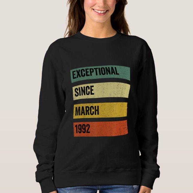 Sudadera Cumpleaños Excepcional desde marzo de 1992 (Anverso)