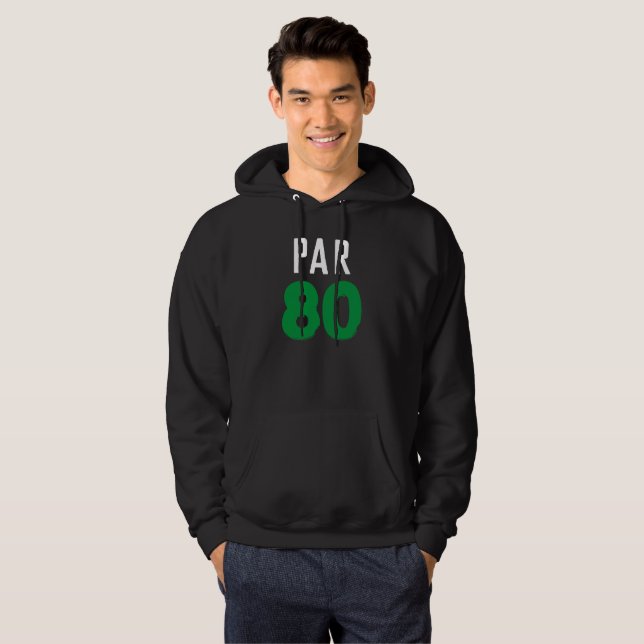 Sudadera Cumpleaños Golfer Funny 80th happy Dad Par (Anverso completo)