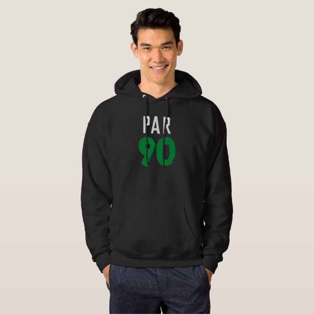 Sudadera Cumpleaños Golfer Funny 90th happy Dad Par (Anverso completo)