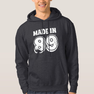 Sudadera Cumpleaños Grunge hecho en 89 hombres
