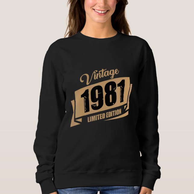 Sudadera Cumpleaños Nacido En 1981 Vintage 1 (Anverso)