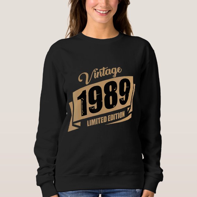 Sudadera Cumpleaños Nacido En 1989 Vintage 1 (Anverso)