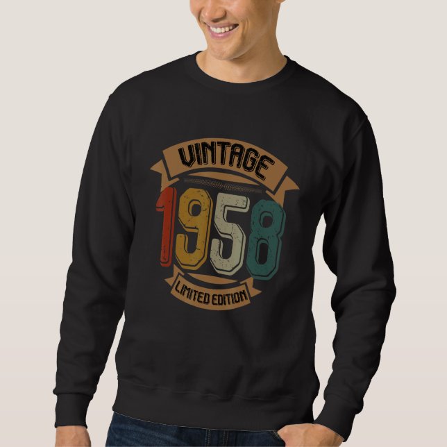Sudadera Cumpleaños Nacido En La Vintage De 1958 (Anverso)