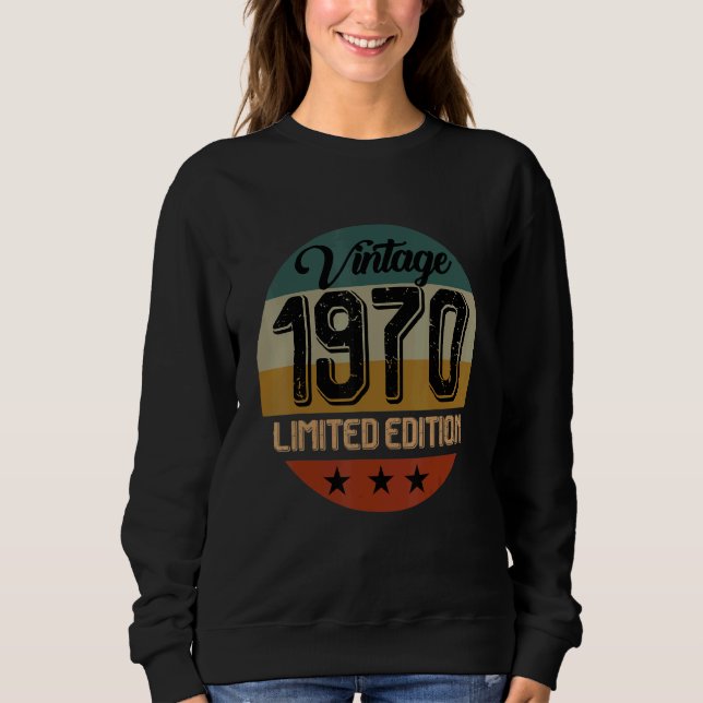 Sudadera Cumpleaños Nacido En La Vintage De 1970 (Anverso)