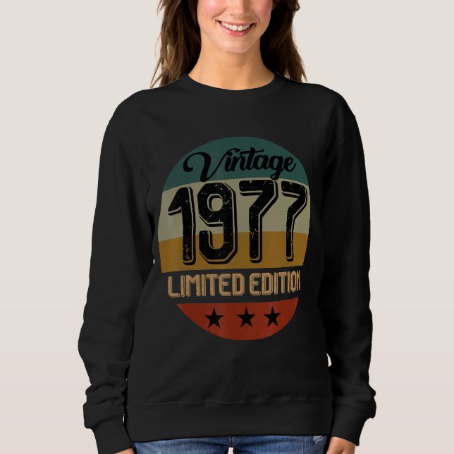 Sudadera Cumpleaños Nacido En La Vintage De 1977 (Anverso)