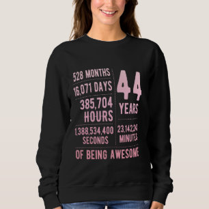 Sudadera Cumpleaños número 44 hombres mujeres divertido 44