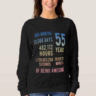 Sudadera Cumpleaños número 55 hombres mujeres divertido 55 