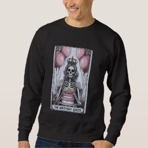 Sudadera Cumpleaños Queen Tarot Card Cute Gothic Skeleton W