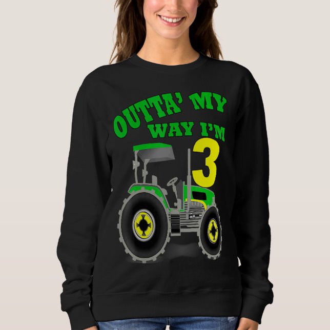 Sudadera Cumpleaños Tractor de 3 años Tercer Fiesta Tema (Anverso)