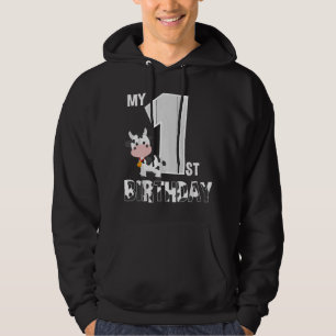 Sudadera Cumpleaños Vaca Moo Cumplo 1 Año Tema Granja B