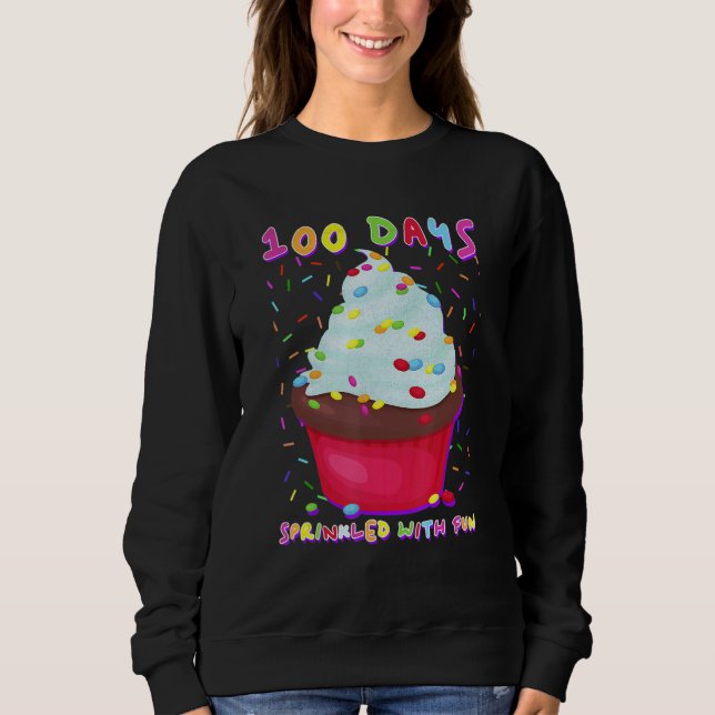 Sudadera Cupcake de 100 Días Salpicado de Diversión 100º Dí (Anverso)