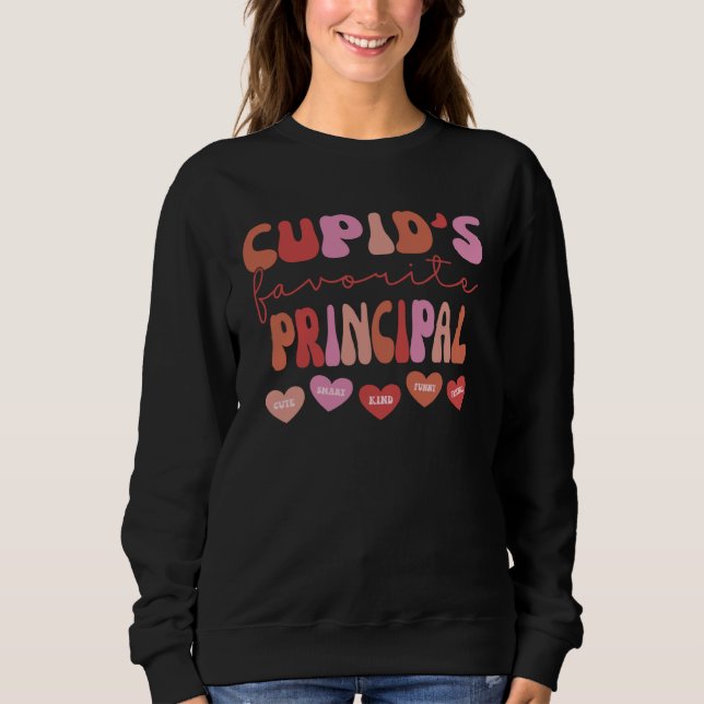 Sudadera Cupid s Favorite School Principal Retro Valentines (Anverso)