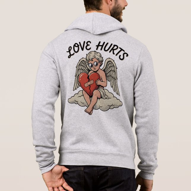 Sudadera Cúpido Ángel El Amor Duele (Reverso)