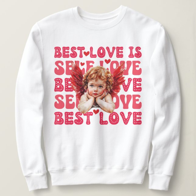 Sudadera Cupido El día de San Valentín Autoamor (Anverso del diseño)