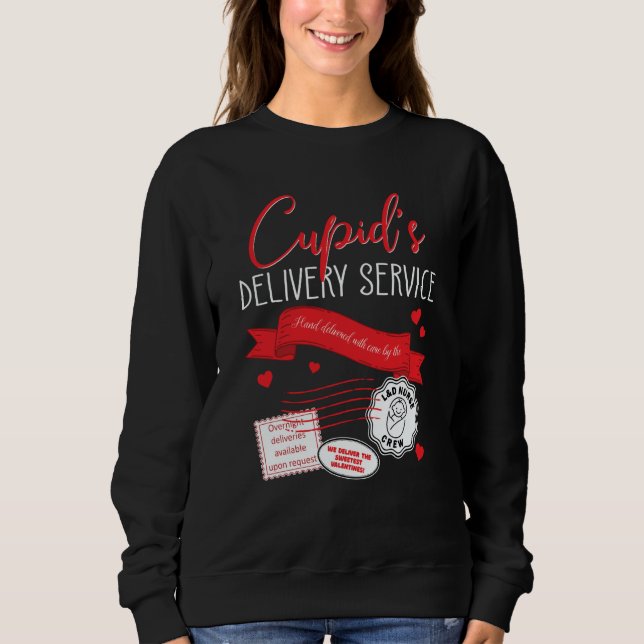 Sudadera Cupid's Delivery Service L&D Nurse Valentines Day  (Anverso)