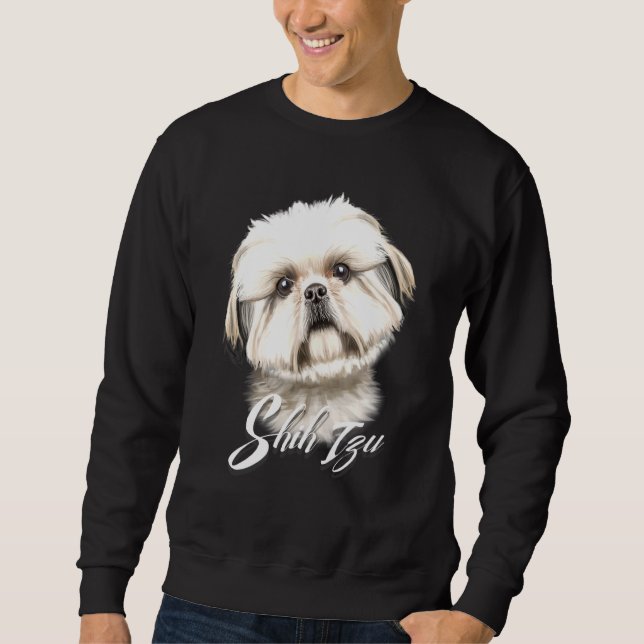 Sudadera Cura Furry Shih Tzu Perro Cara seria (Anverso)