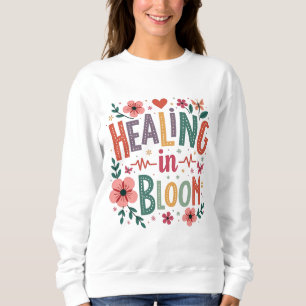 Sudadera Curación en medicina de primavera floral Médico en