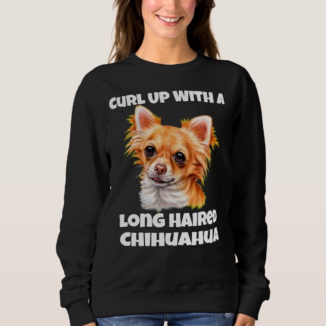 Sudadera Curar Con Un Largo Pelo De Perro Chihuahua (Anverso)