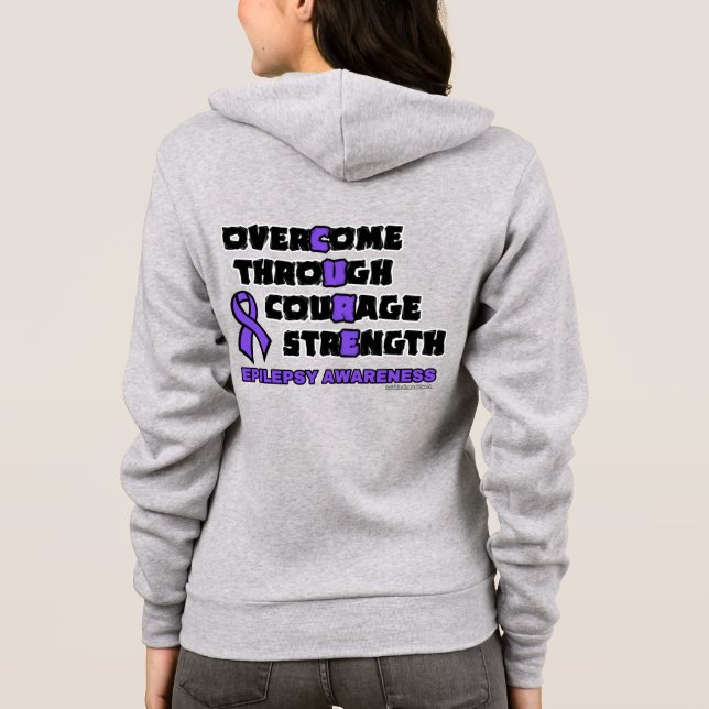 Sudadera CURE...Sudadera con capucha para la epilepsia (Reverso)