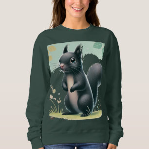 Sudadera "Curiosa ardilla negra en el parque - Natural-Insp