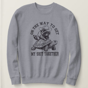 Sudadera Curiosa tortuga y dulce gráfico de mapache